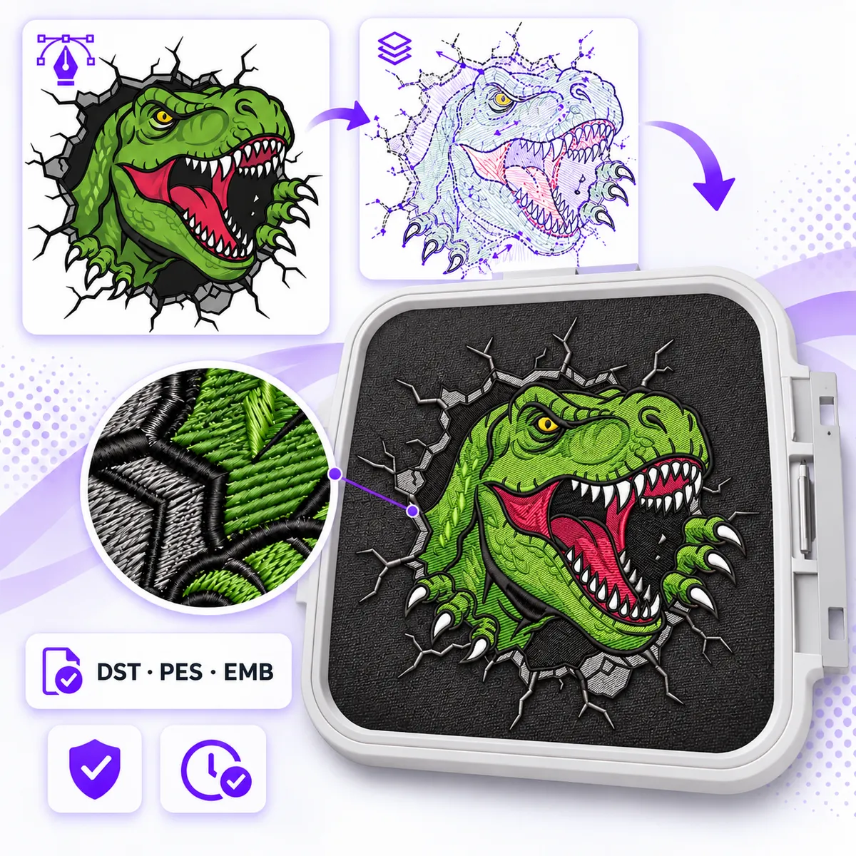 Professional embroidery digitizing machine