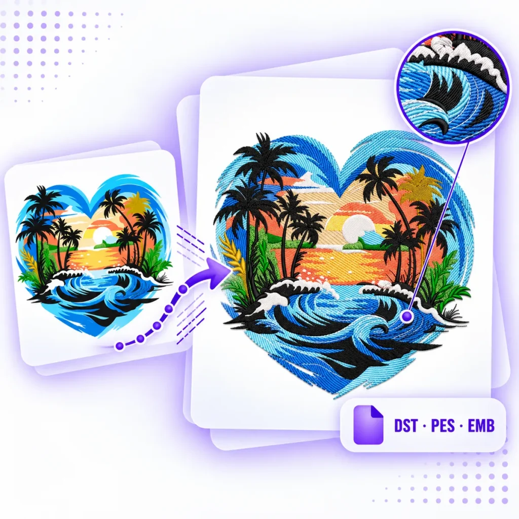 Production ready embroidery digitizing
