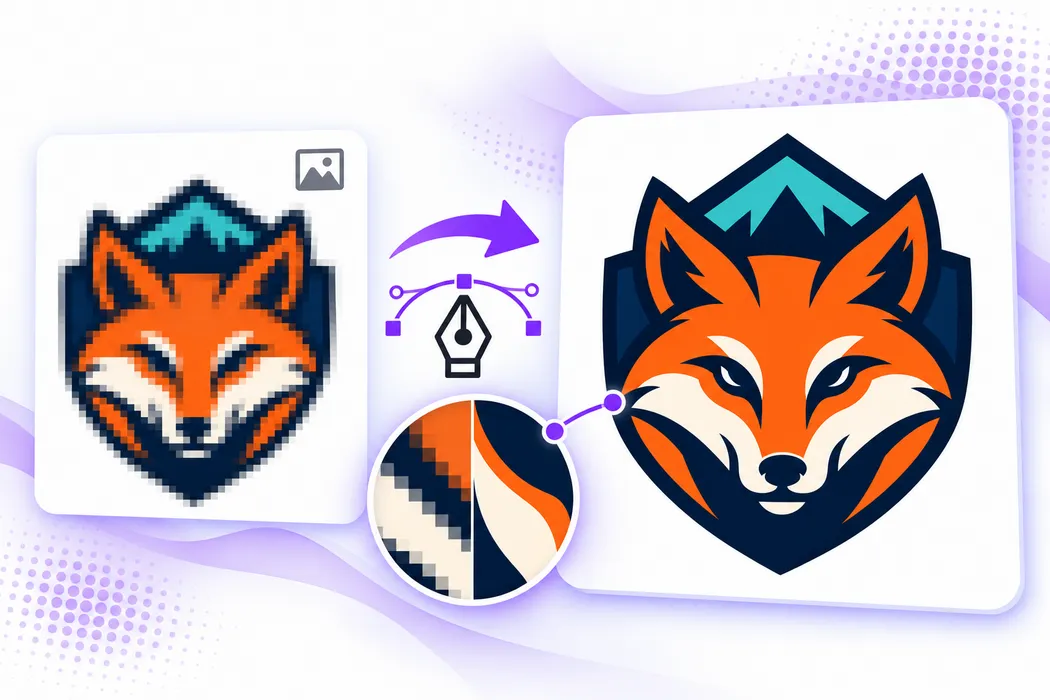 Fox logo vector tracing artwork